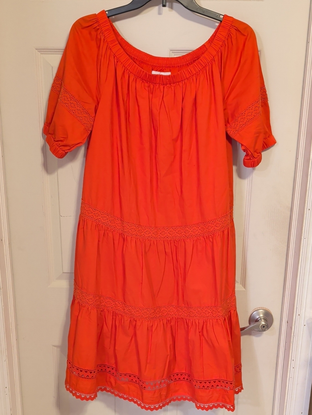 NWOT Kate Spade Broome Street Off-The-Shoulder Tiered Cotton Poplin Dress Size S